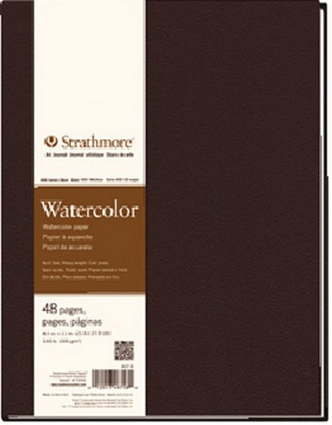  Strathmore 400 Series Hardbound Watercolor Art Journal, 11x14  16 Sheets - STR-467-11 , White : Office Products