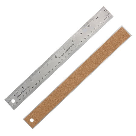 AA 18 Stainless Steal cork backed Ruler