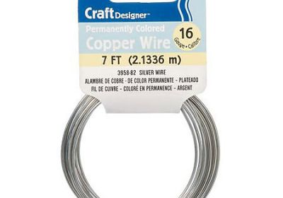 Craft Wire Copper Silver Coated 7 feet 16 Gauge