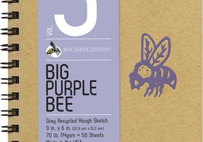 Big Purple Bee Pad Gray 9 x 6