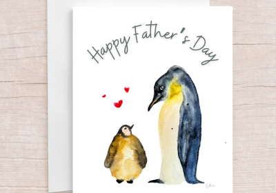Yui Kinney Art-Happy Father's Day Penquins