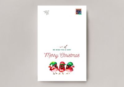 Yui Kinney Art- Merry Christmas Cardinals Greeting Card