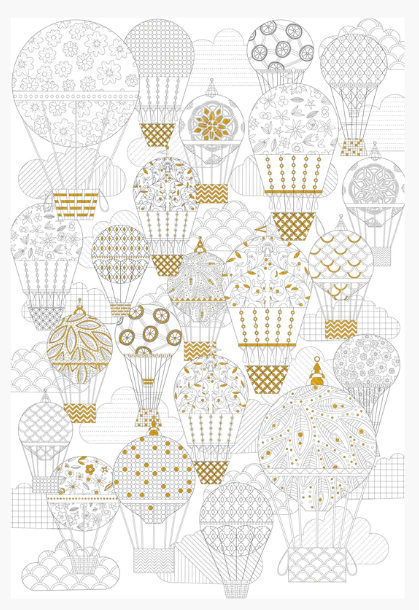 Gold Foil Coloring Poster_Hot_Air_Balloon.PNG