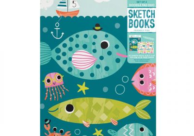 Ooly Doodle Pad Duo Sketchbooks Friendly Fish Set of 2