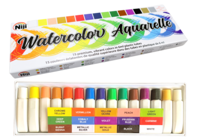 Niji Watercolor Aquarelle 15 Premium, Vibrant Colors 6ml tubes