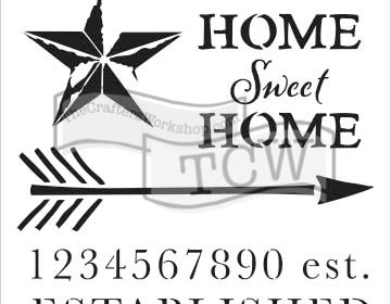 TCW Mini Home Sweet Home 6 x 6 Stencil