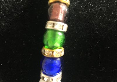 Colorful Glass Bead Bracelet w/clasp closure