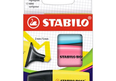 Stabilo Boss Mini Wallet Highlighter Set 3 Yellow, Pink, Blue