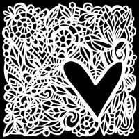 6 x 6 Mini Love Frame Stencil