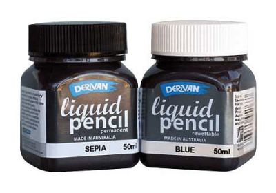 Derivan Liquid Pencil, Rewettable Sepia - 40ml Bottle