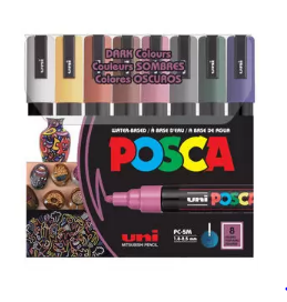 Posca Acrylic Marker Set 8 Dark Colors PC-5M