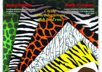 Yasutomo Origami Paper Animal Prints 40 Shts 10 Patterns 24 Shts 4 of each Animal 5 7/8