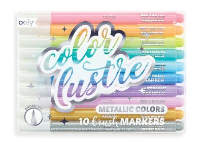 Ooly Color Lustre Metallic Brush Markers set 10
