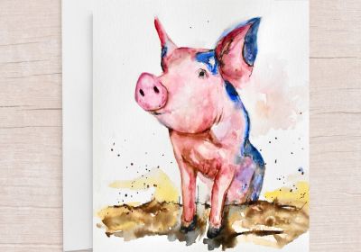 Yui Kinney Art-Pink Pig