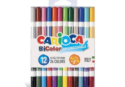 Carioca BiColor Double Tip Felt Pens - 12PCS 24 Colors
