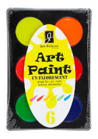 Jack Richeson & Co., Art Paint UV/Fluorescent Paint Set of 6