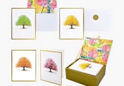 Premium Note Cards-Watercolor Trees