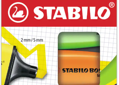 Stabilo Boss Mini Wallet Highlighter Set 3 Yellow, Orange, Green