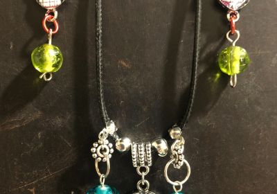 Jeweled Sculls Earrings & Necklace Set