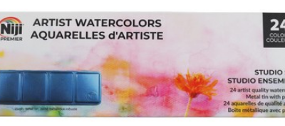 Niji Premier Artist Watercolors Studio Ensemble Metal Tin Set 24
