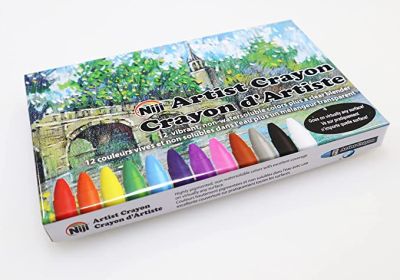 Niji Artist Crayon 12 Non-Watersoluble Colors Plus a Clear Blender