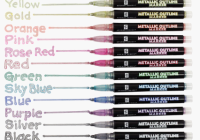 Metallic Outline Marker Set 12
