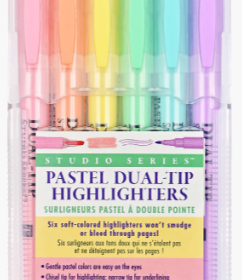 Studio Series Dual-Tip Pastel Highlighters (Set of 6)