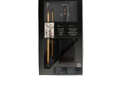 Yasutomo Suzuri Stone Sumi Set