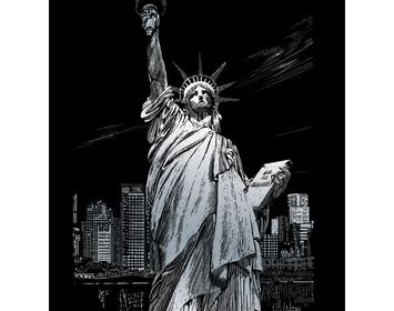 Engraving Art Statue of Liberty