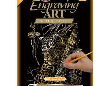 R&L engraving art leopard
