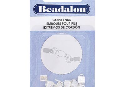 C-Crimp & Fold-Over Cord Ends, Fold Over - Silver 