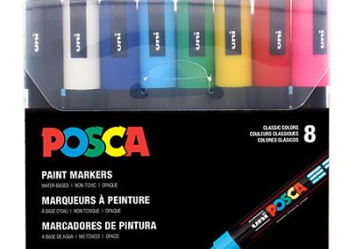 POSCA Acrylic Paint Marker Sets, 8-Marker All White Set