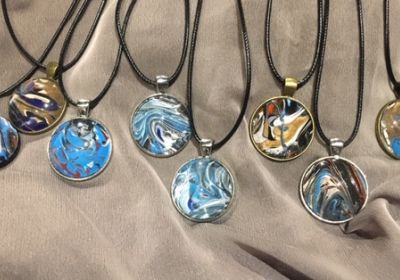 Acrylic Pour Necklaces