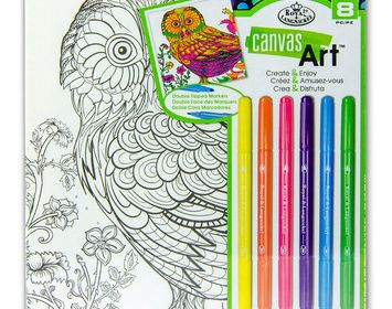 R&L canvas art w/markers Owl