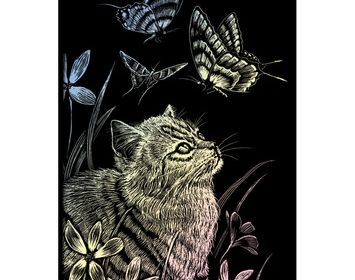 R&L Engraving Art Small Kitten & Butterfly