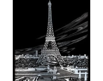 R&L  engraving art large Eiffel Tower