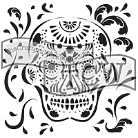 6 x 6  Stencil Mini Mexican Skull