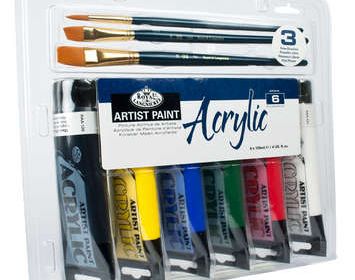 R&L Acrylic Paint & Brush Set 6X 120ML