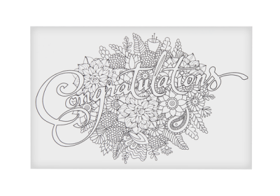 Coloring Postcard-Congratulations