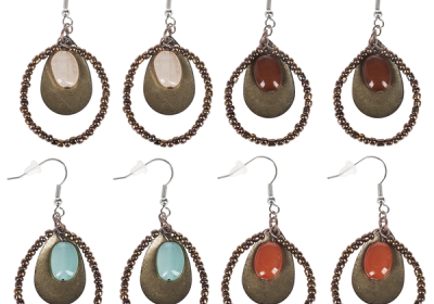 Copper Stone Earrings