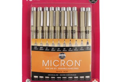 Micron 10  Set of Black Asst Sizes