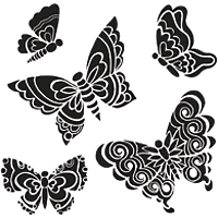 Romantic Butterfly Stencil