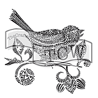 Bird with Flowers Stencil