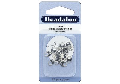 Silver tags oval 8mm 15 pc